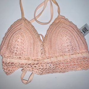 pink swim top and bottoms